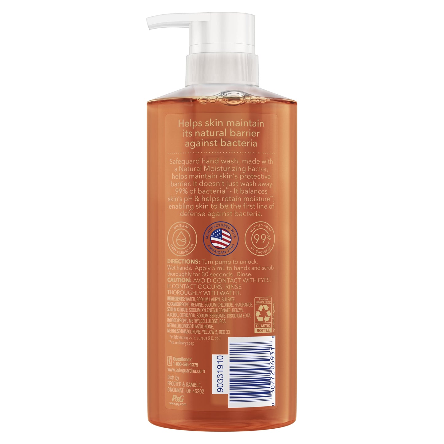SAFEGUARD HAND WASH LQ 0.5% 458ML