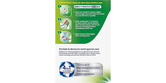 POLIDENT OVN WHTG TB 120 TRP MNT