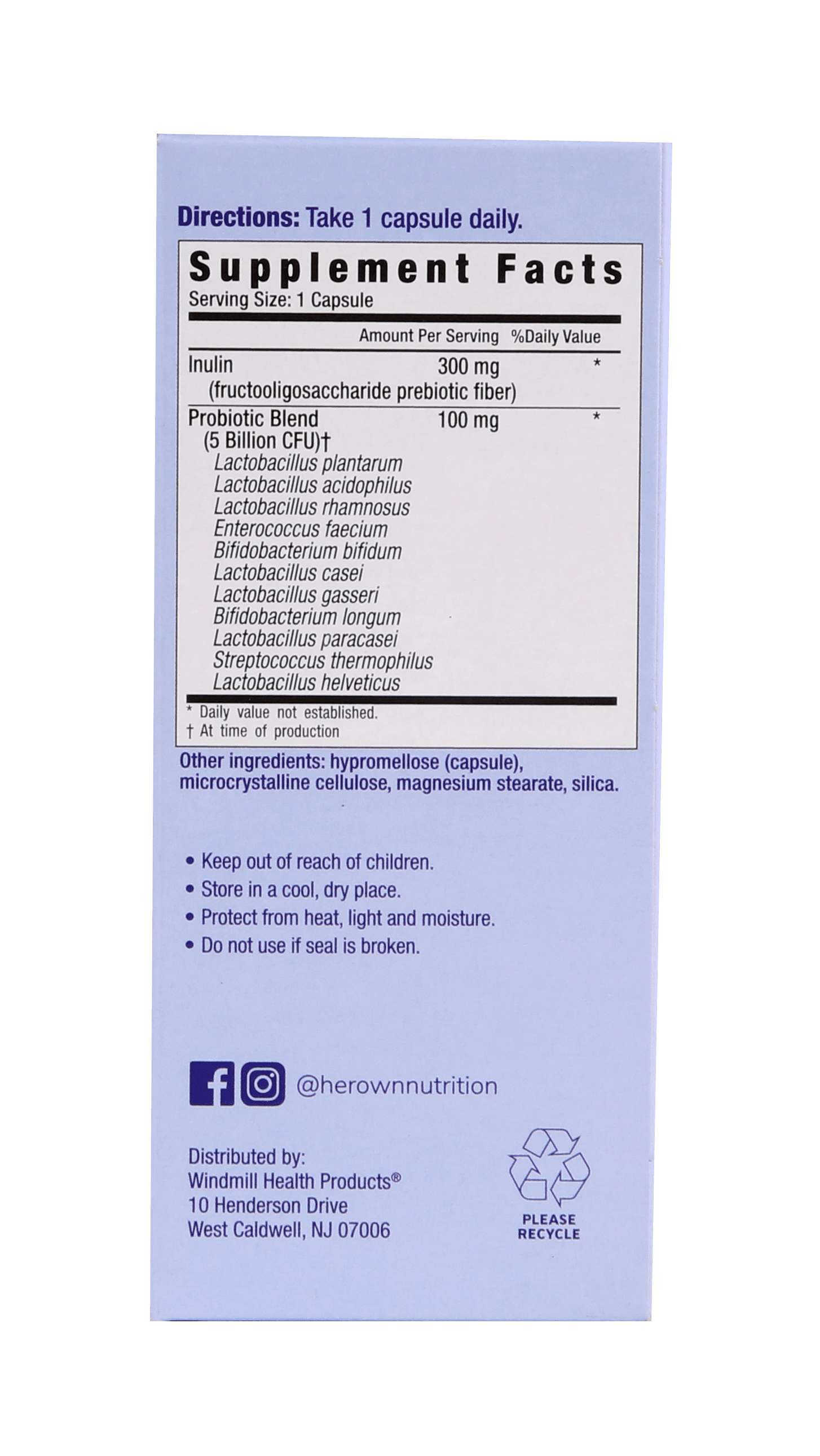 HER OWN PROBIOTIC CP 30 LGT/CLN