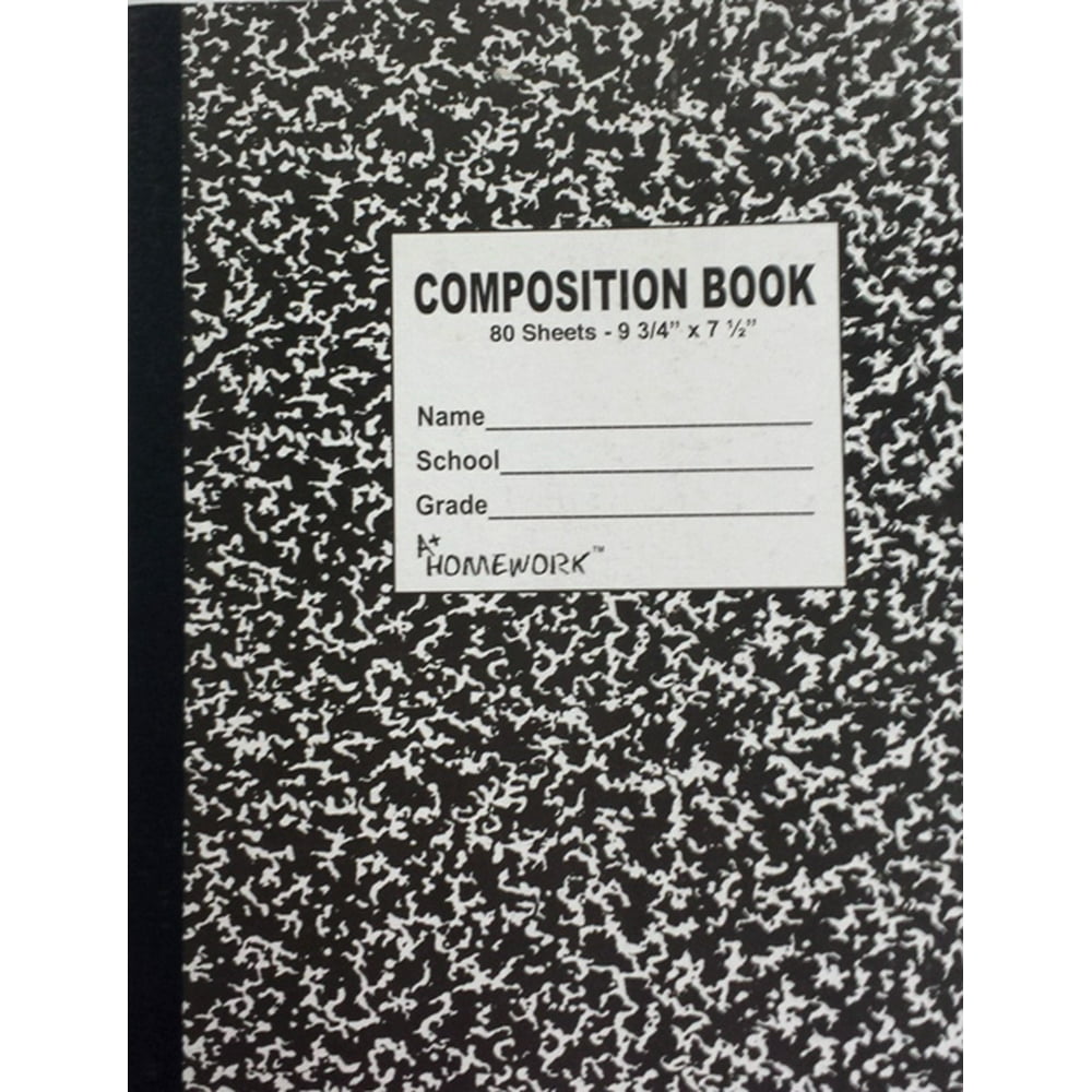 iScholar Black and White Marble Composition Book - College Ruled, 100 Sheets