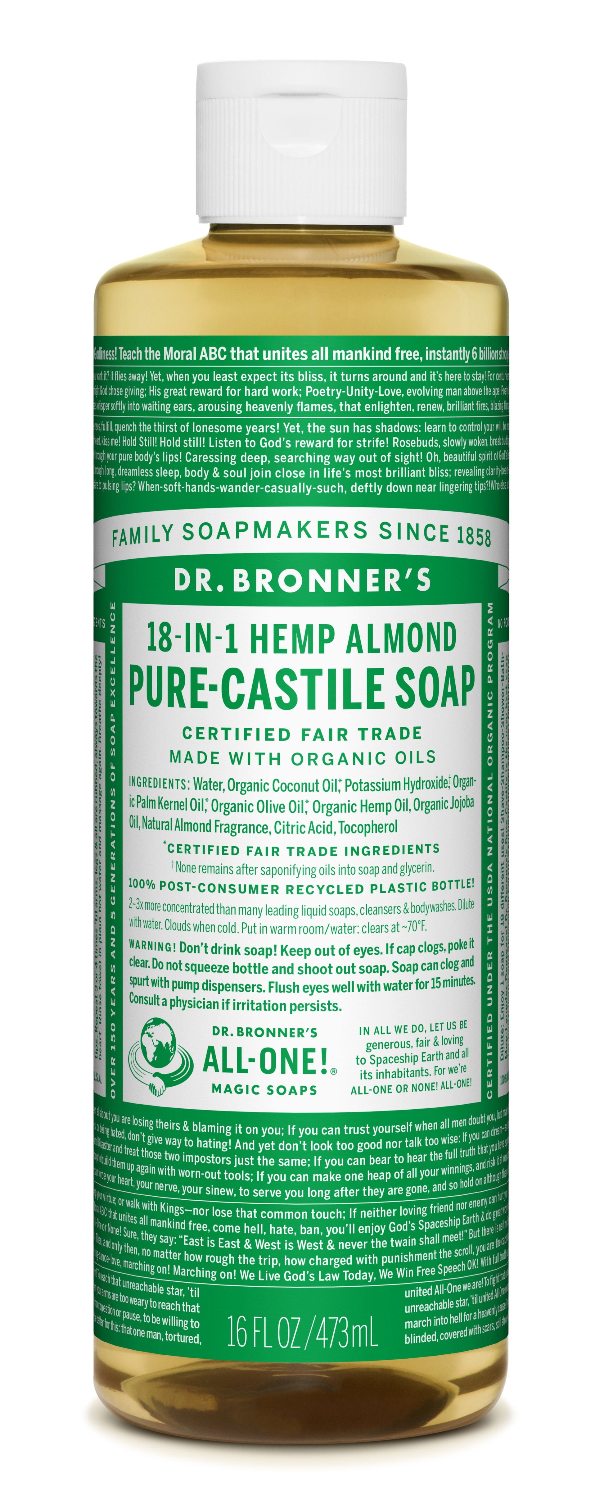 DR. BRONNER'S Magic Pure Castile Liquid Soap - Almond, 2 oz