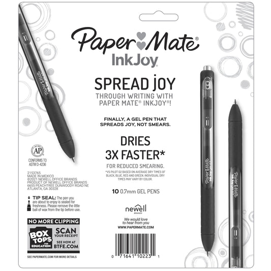 Paper Mate Inkjoy Gel Medium Point Pens - Assorted Pastels, 6 count