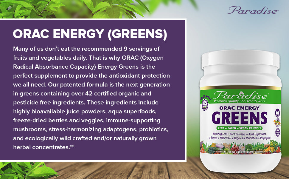 PARADISE HERBS ORAC ENERGY PROT GREENS