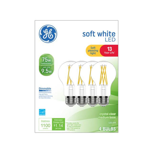 GE Lighting Classic LED 75 Watt Replacement, Soft White, A19+ General Purpose Bulbs, 2 Pack