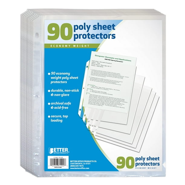 iScholar Poly Sheet Protectors, Top Loading, 8.5 x 11", 10 Ct