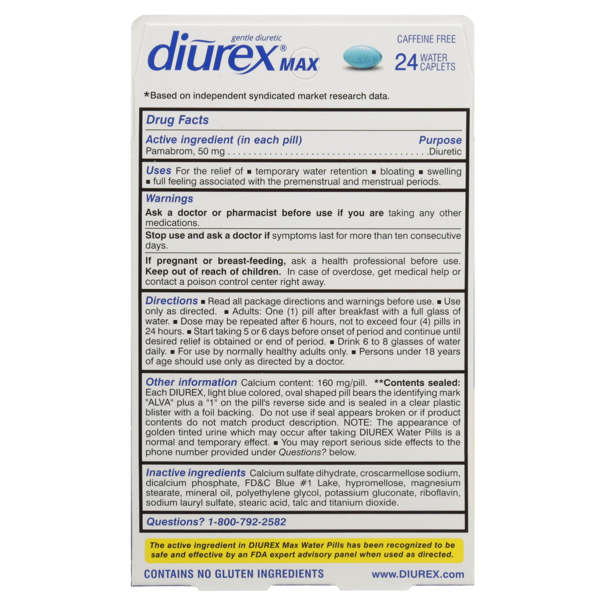 DIUREX WATER PILLS W/CAFFEINE TAB 42CT