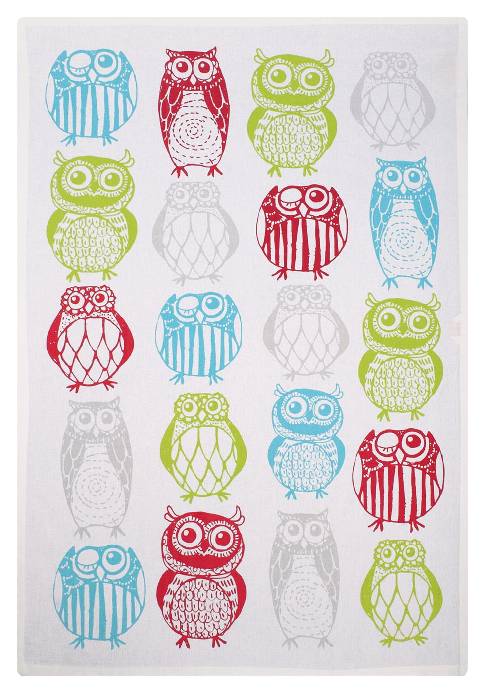 MUkitchen Designer Print 100% Cotton Towel - Happy Owls, 20"x30"