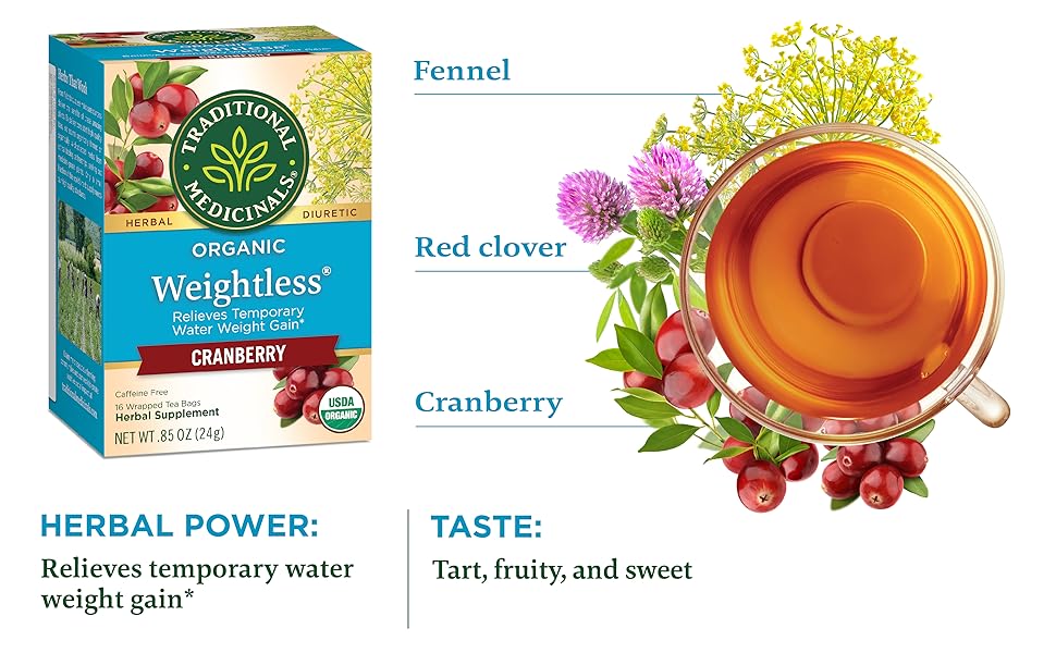 TRADITIONAL MEDICINALS TEA,OG2,WEIGHTLESS,CRNBRY