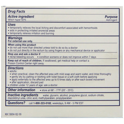 WITCH HAZEL,MEDICATD PADS