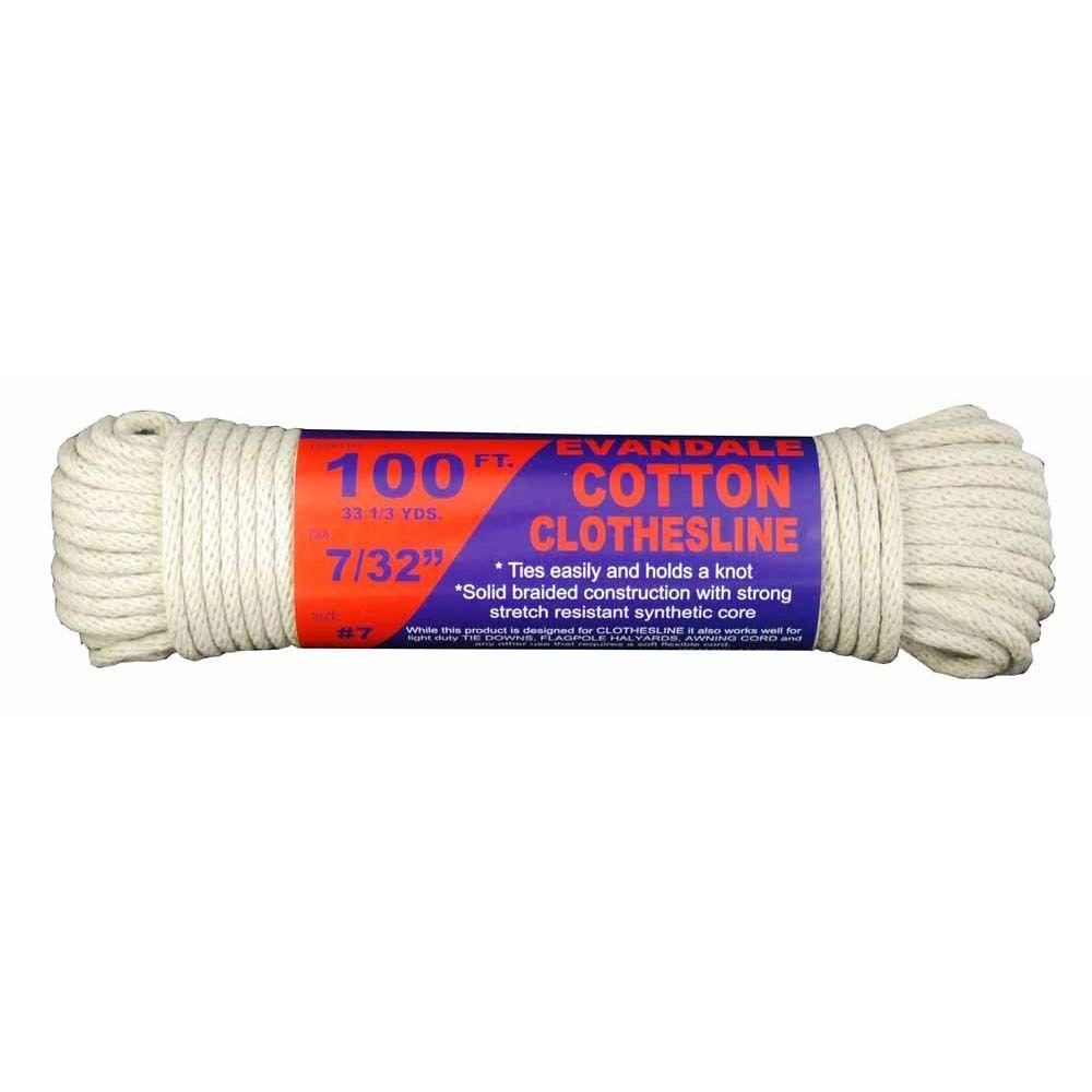 TW Evans Cordage 100 FT Cotton Clothesline Rope