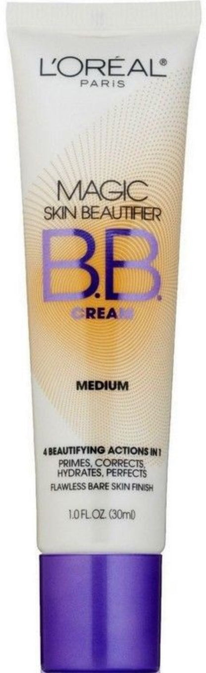 L'ORÉAL PARIS Magic Skin Beautifier BB Cream for Face with Vitamin C & E, Medium, 1 fl. oz.