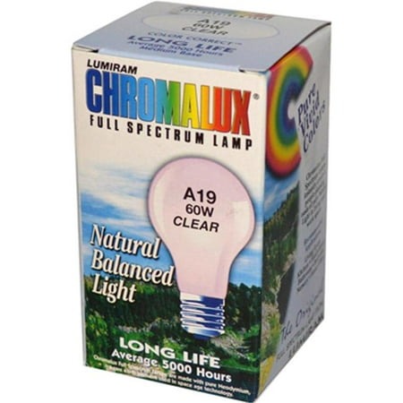 CHROMALUX LIGHT BULB,CLEAR,60 WATT