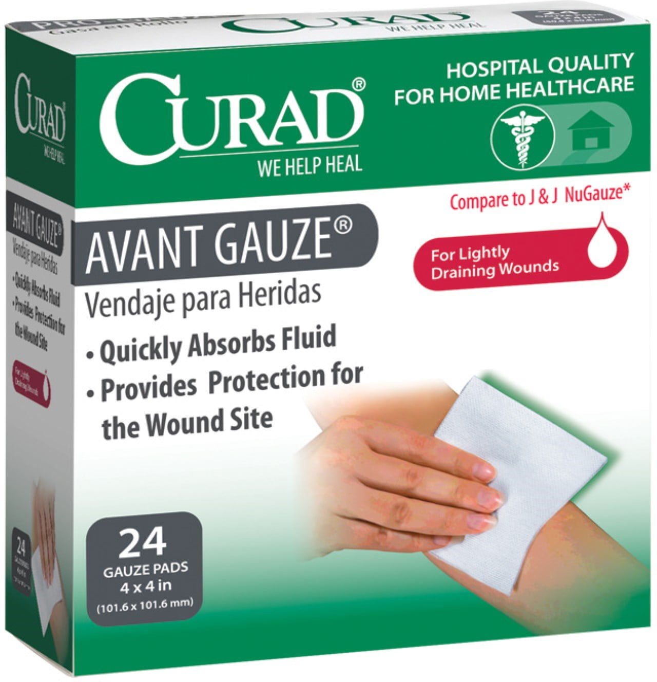 CURAD AVANT GAUZE PA 24 4X4N STR