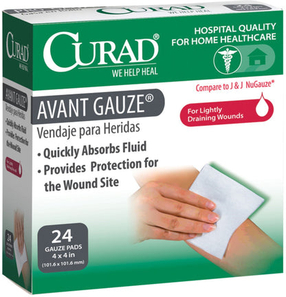 CURAD AVANT GAUZE PA 24 4X4N STR