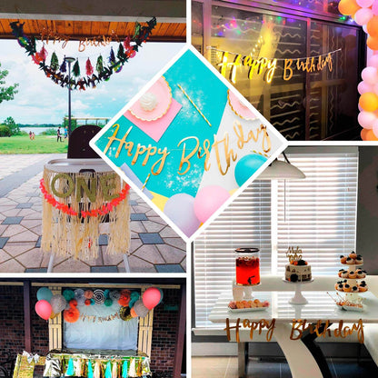 Unique Party! Peppy Collection Foil Happy Birthday Banner, 12 ft