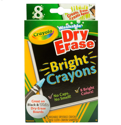 Crayola Dry-Erase Bright Crayons, 8 count
