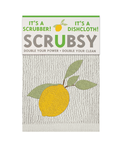 MUkitchen Durable Microfiber Sponge with Scrubber - Lemon Tree
