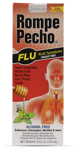 Efficient Laboratories, Inc Rompe Pecho Multi Symptom Flu Relief Liquid, Sugar Free