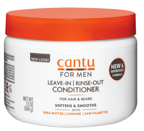Cantu Mens Leave-In / Rinse-Out Conditioner 13oz Jar