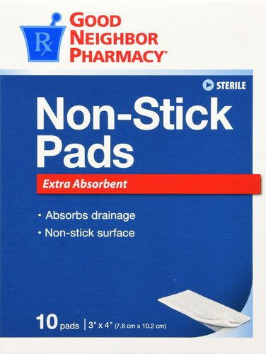 GNP BANDAGE NON-STICK 3X4IN PAD 10CT