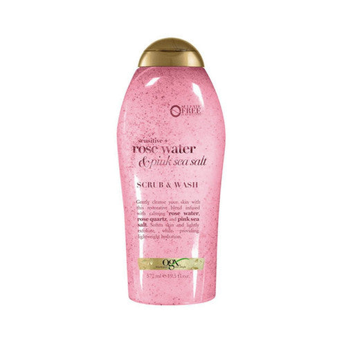 Ogx Body Scrub & Wash Rose Water & Pink Sea Salt 19.5oz