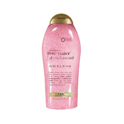 Ogx Body Scrub & Wash Rose Water & Pink Sea Salt 19.5oz