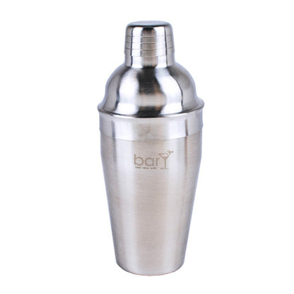 barY3 Stainless Steel Cocktail Shaker With Strainer - Silver, 18 oz
