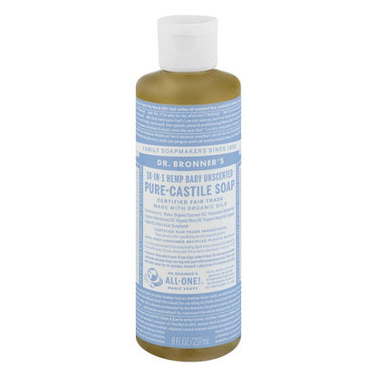 Dr. Bronners Baby Mild Unscented 8oz Castile Soap