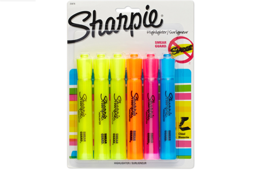 SHARPIE TANK HIGHLITR 5PK ASST