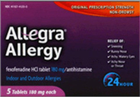 ALLEGRA OTC 24HR 180MG TABLET 45CT CHT