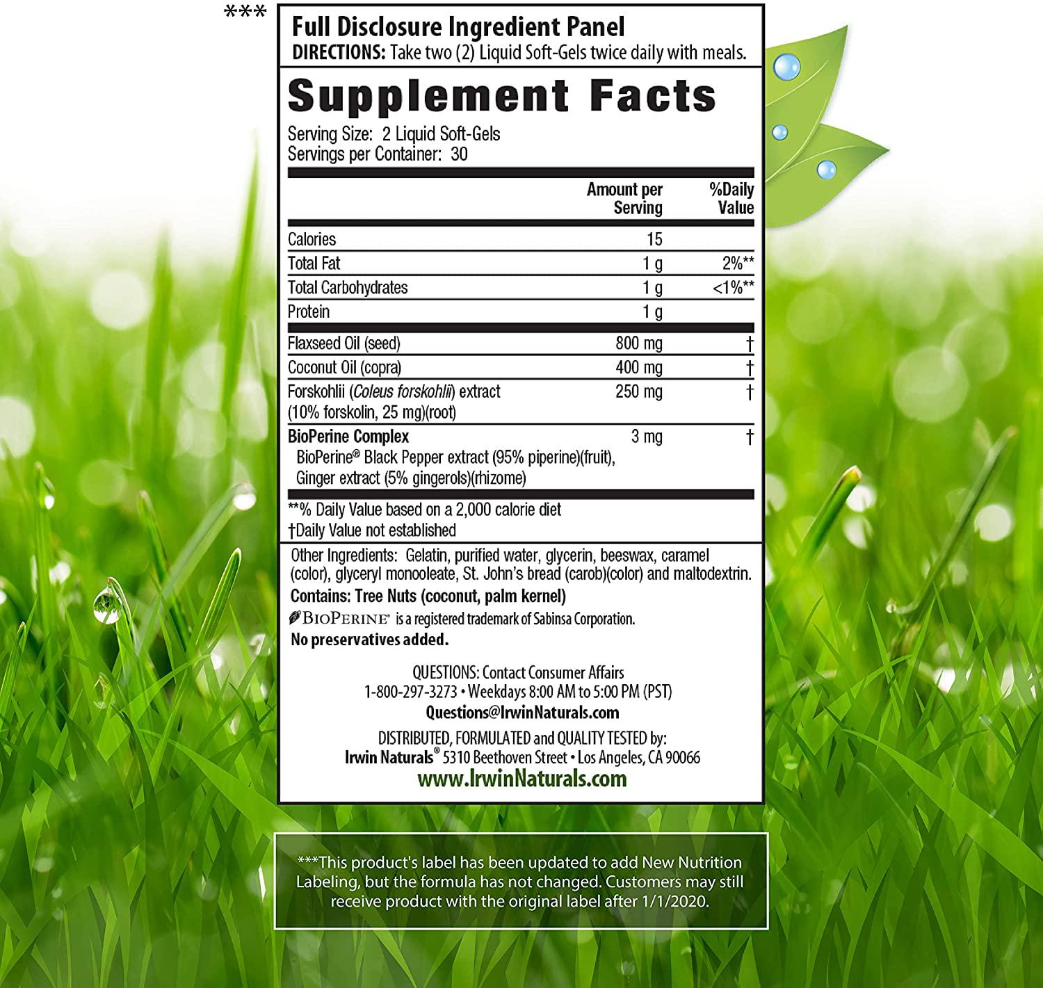 IRWIN NATURALS FAT LOSS DIET,FORSKOLIN