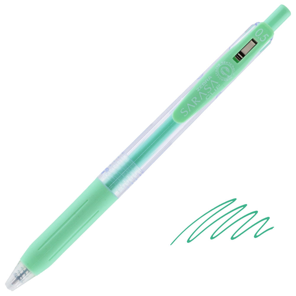 Zebra Sarasa Clip 0.5mm Gel Retractable Pens - Green, 12 ct