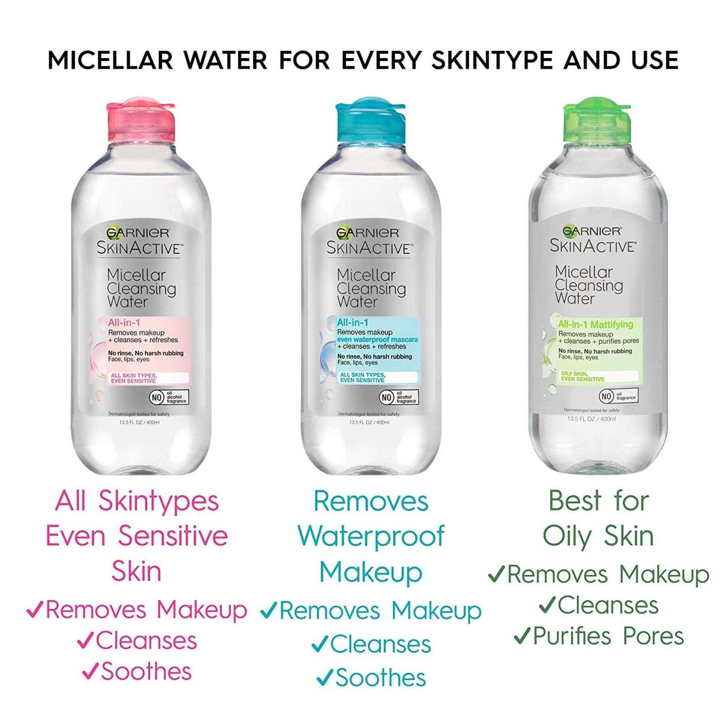 Garnier SkinActive Micellar Cleansing Water - All-In-1 Waterproof, 3.4 oz