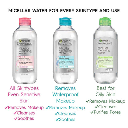 Garnier SkinActive Micellar Cleansing Water - All-In-1 Waterproof, 3.4 oz