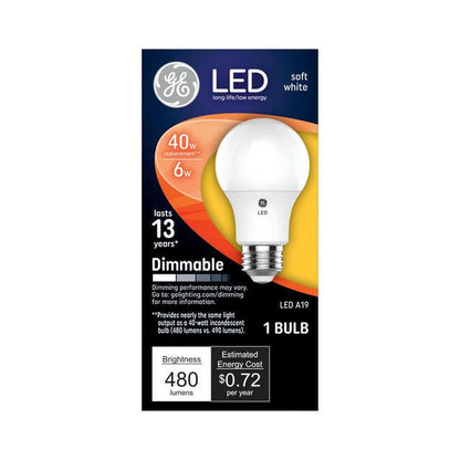 GE Lighting Classic LED 40 Watt Replacement, Soft White, A19 General Purpose Bulbs, 4 Pack
