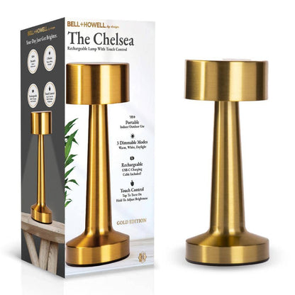 Bell + Howell The Chelsea Gold Modern LED Table Lamp - Gold