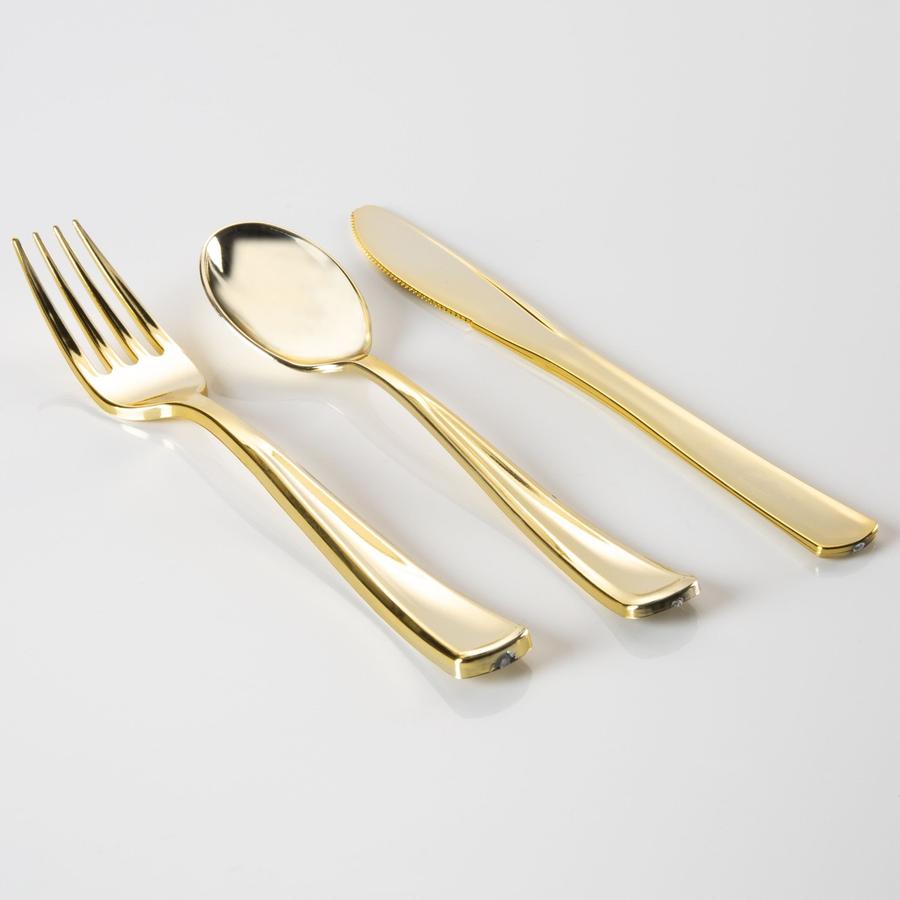 SENSATIONS Assorted Plastic Cutlery - Gold, 24 count