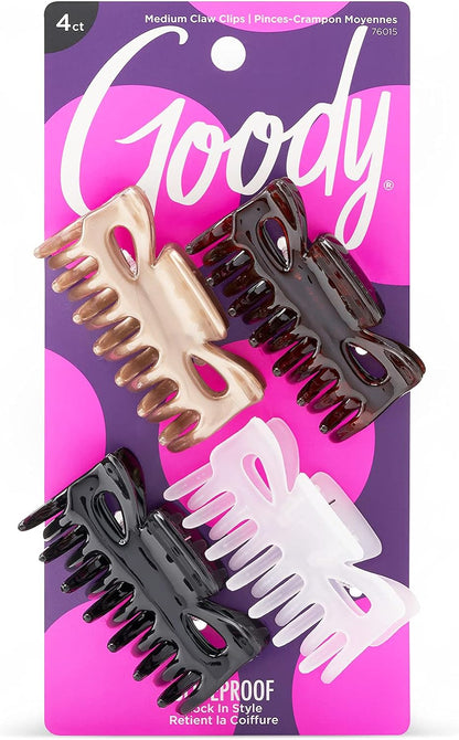 Goody Classics Medium Claw Clip, 4 CT