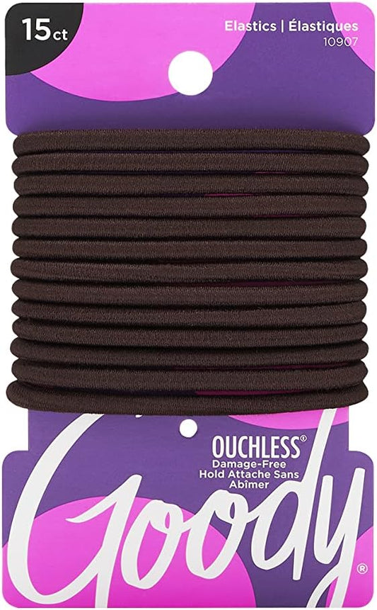 Goody #16714 Ouchless Braided Elastics 32 Count Brown (3in)