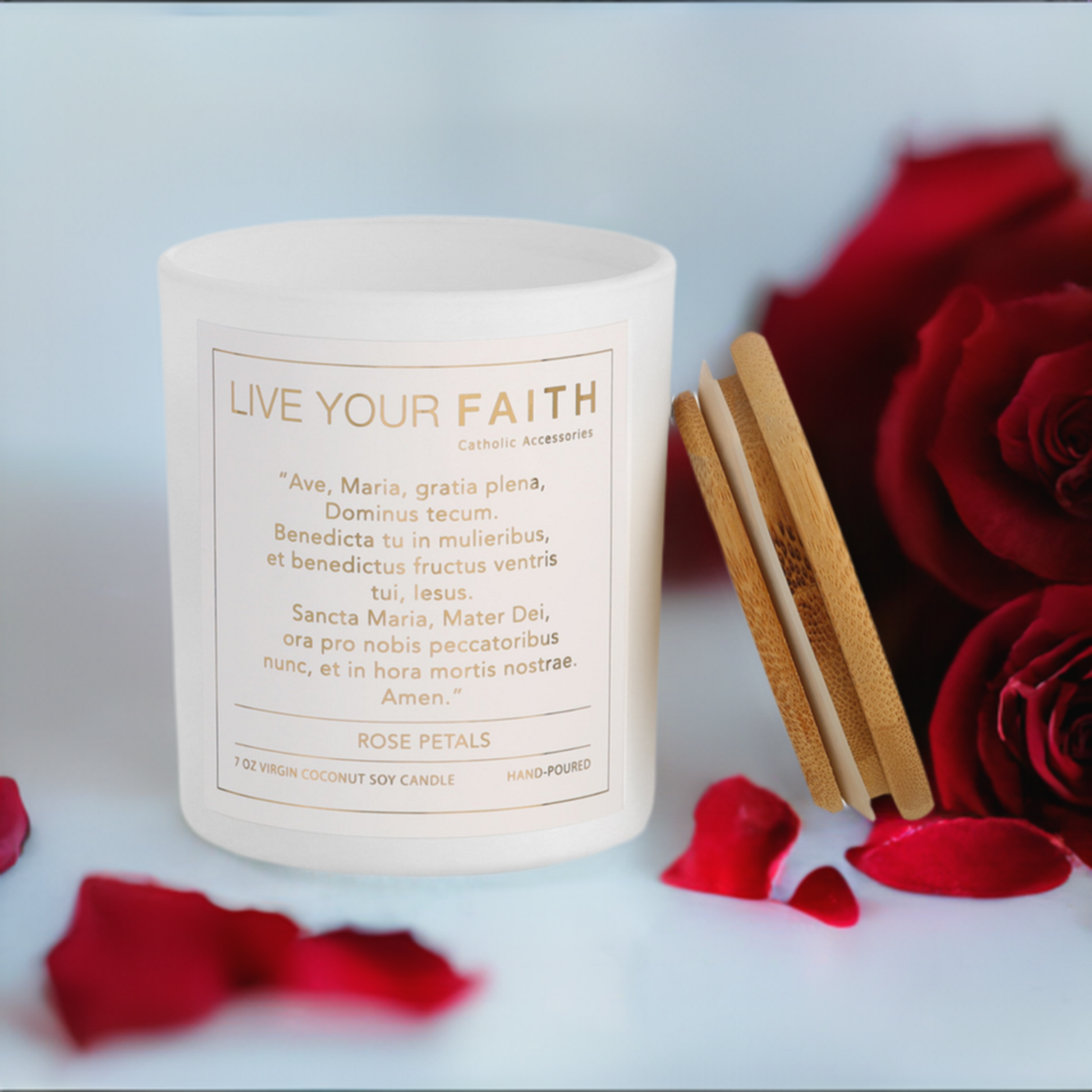Star Candle Prayer Candle, 8" - Ave Maria