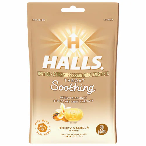HALLS BAG HONEY VANILLA LOZ 30CT