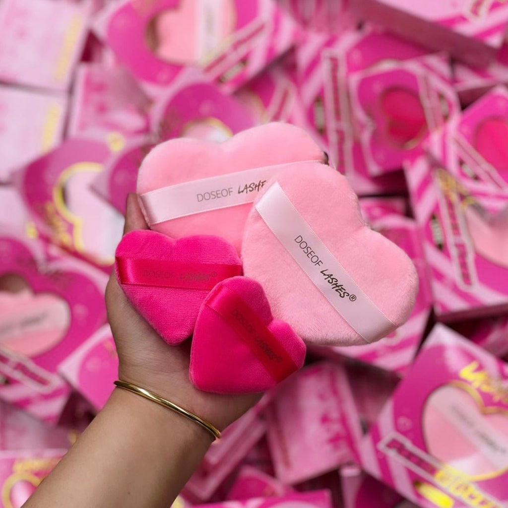 MCoBeauty Mini Heart Powder Puff, 2 count