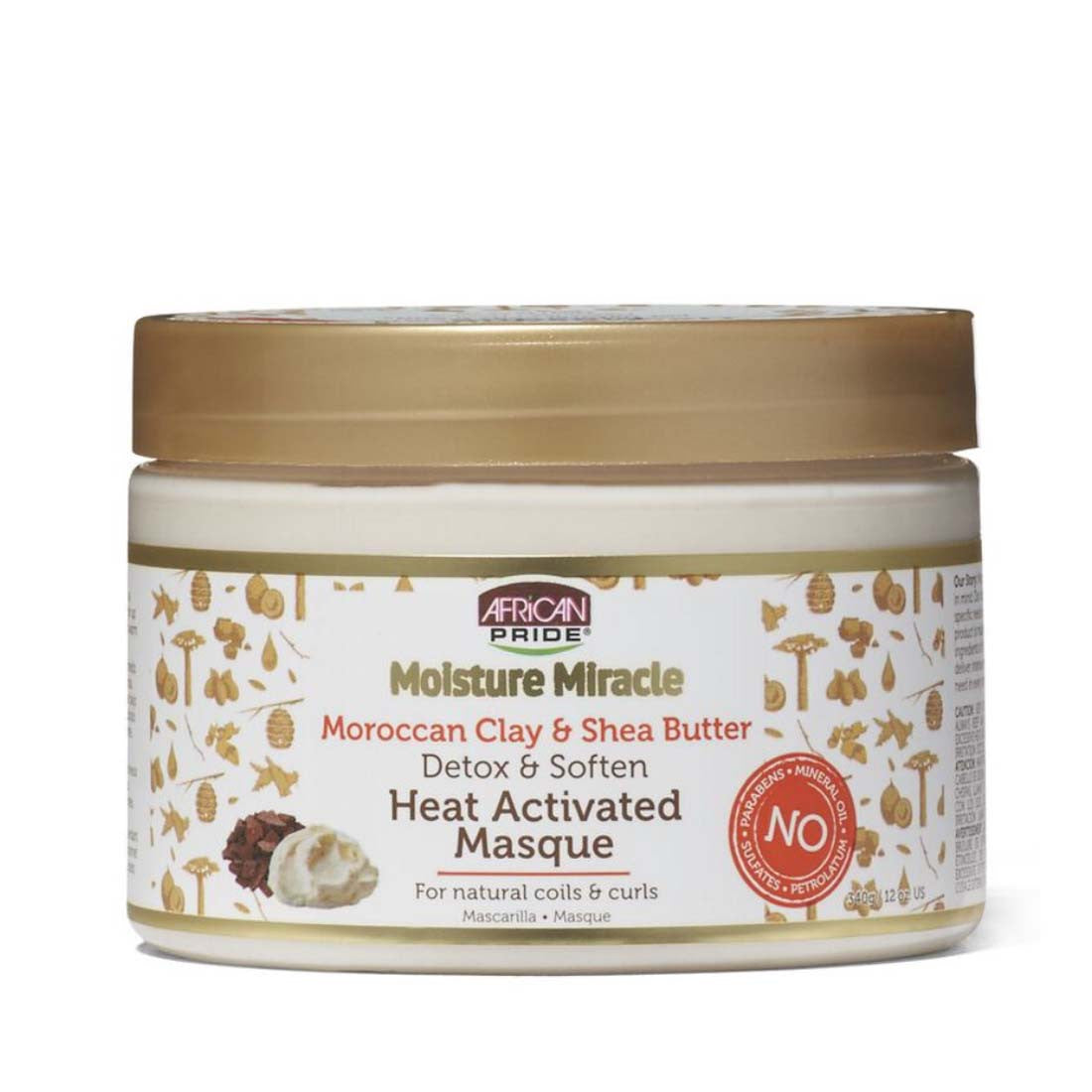 African Pride Heat Activated Masque Moroccan Clay/Shea 12oz