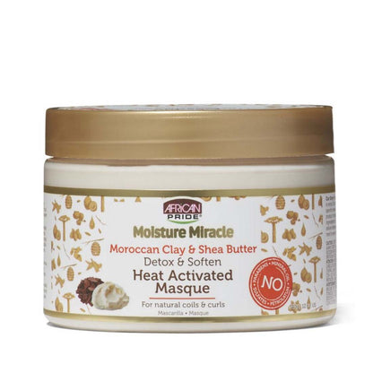 African Pride Heat Activated Masque Moroccan Clay/Shea 12oz