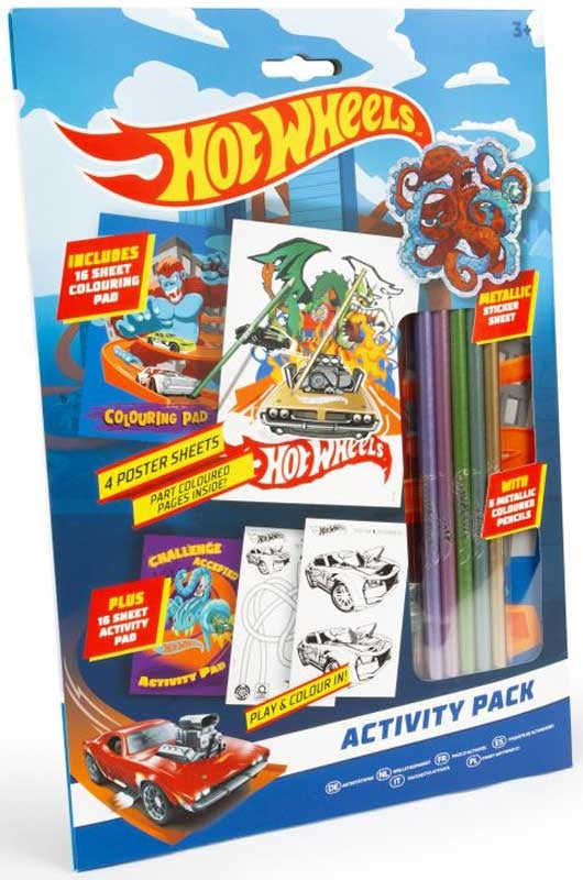 Inkology Hot Wheels Mini Back Pack Art & Activity Set