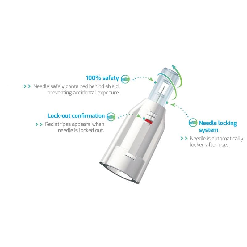 DROPSAFE SAFETY LD 25G X 1" NEEDLE 100CT