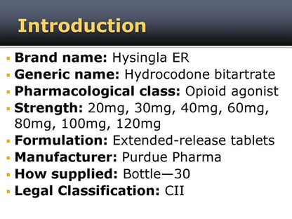 HYSINGLA ER TB 30MG 60         C2