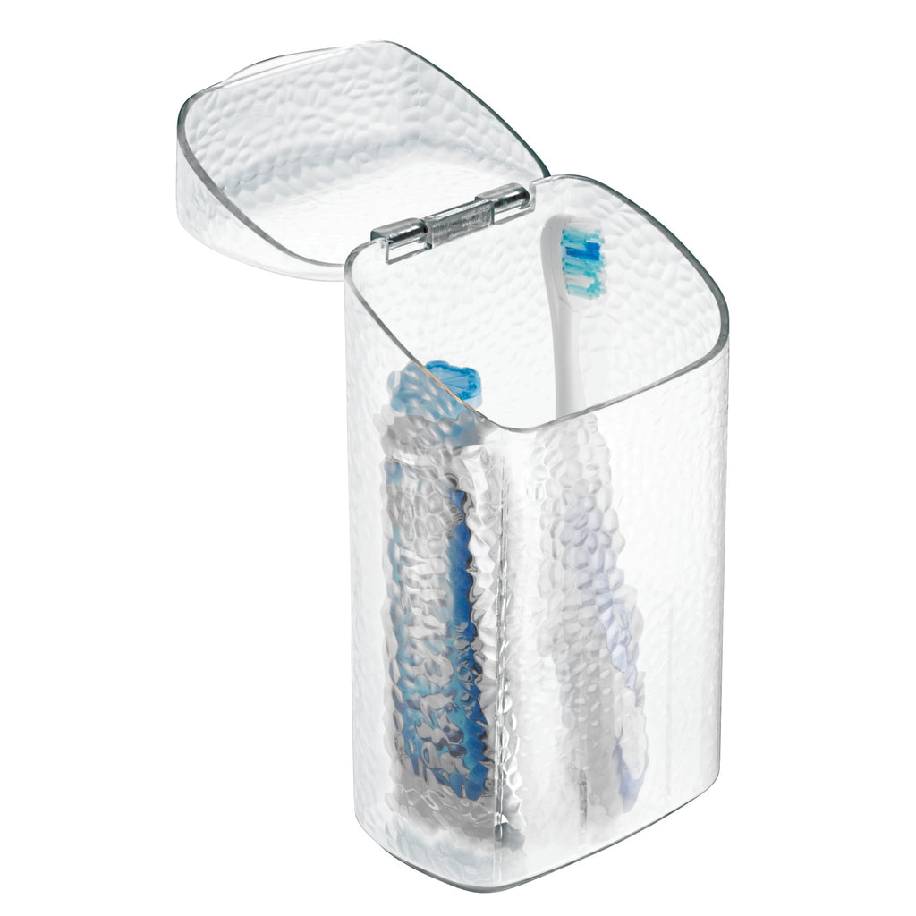 Home Basics Frosted Rubberized Plastic Toothbrush Holder - Clear