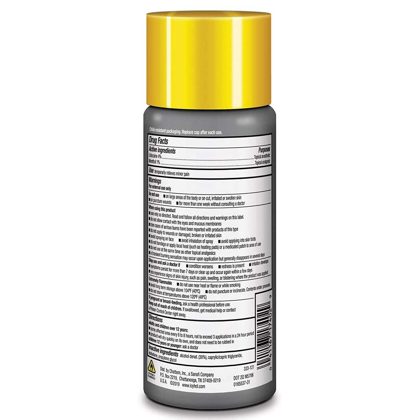ICY HOT LIDOCAINE DRY SPRAY 4OZ