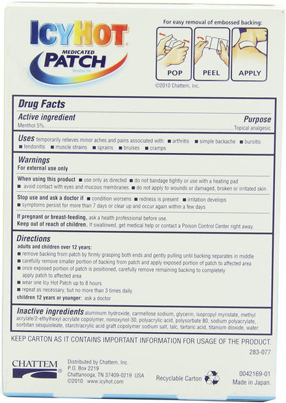 ICY HOT PATCH MAX STRENGTH 5CT